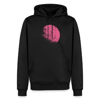 Rosa Mond - Männer Premium Bio Hoodie - Schwarz - Vorne - Nico (187cm)