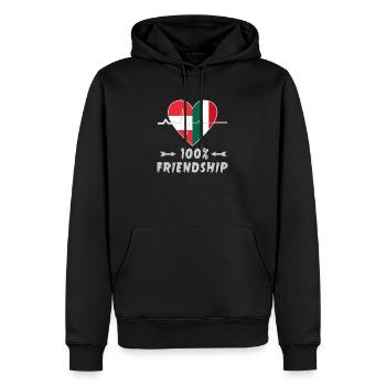 L'Autriche et l'Italie : amitié à 100 % - Sweat à capuche Premium bio Homme - noir - Devant - Nico (187cm)