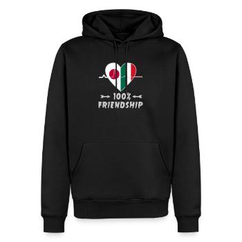 Le Japon et l'Italie : une amitié à 100 % - Sweat à capuche Premium bio Homme - noir - Devant - Nico (187cm)