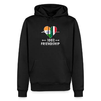 L'Inde et l'Italie : une amitié à 100 % - Sweat à capuche Premium bio Homme - noir - Devant - Nico (187cm)