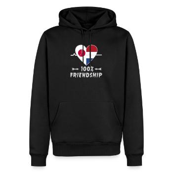 Le Japon et les Pays-Bas, une amitié à 100 % - Sweat à capuche Premium bio Homme - noir - Devant - Nico (187cm)