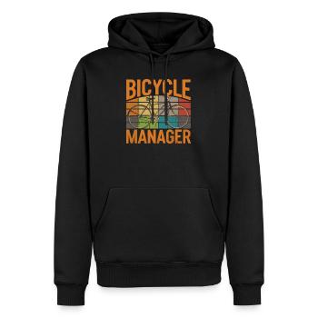 Gestionnaire de vélos vintage - Sweat à capuche Premium bio Homme - noir - Devant - Nico (187cm)