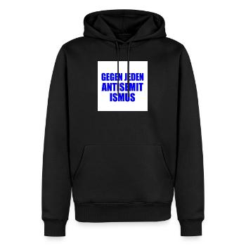 gegen jeden antisemitismus - Männer Premium Bio Hoodie - Schwarz - Vorne - Nico (187cm)
