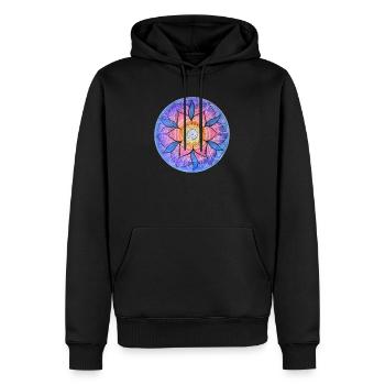Blumenmandala in lebendigen Farben - Männer Premium Bio Hoodie - Schwarz - Vorne - Nico (187cm)
