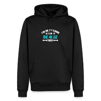 Beagle - Männer Premium Bio Hoodie - Schwarz - Vorne - Nico (187cm)