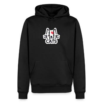 Amour charmant des chats - Sweat à capuche Premium bio Homme - noir - Devant - Nico (187cm)