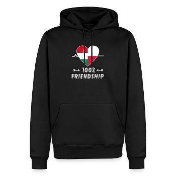 Ungarn und Polen 100% Freundschaft - Männer Premium Bio Hoodie - Schwarz - Vorne - Nico (187cm)