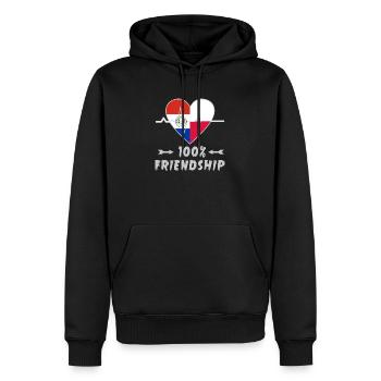 100 % amitié entre le Paraguay et la Pologne - Sweat à capuche Premium bio Homme - noir - Devant - Nico (187cm)