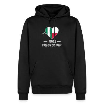 Nigeria und Polen 100% Freundschaft - Männer Premium Bio Hoodie - Schwarz - Vorne - Nico (187cm)