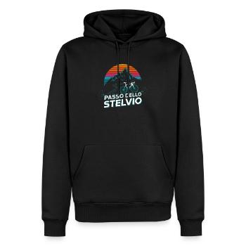 Vélo de route Passo dello Stelvio, Italie - Sweat à capuche Premium bio Homme - noir - Devant - Nico (187cm)