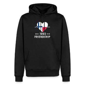 Finnland und Polen 100% Freundschaft - Männer Premium Bio Hoodie - Schwarz - Vorne - Nico (187cm)