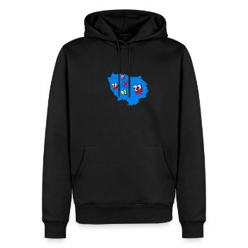 Région île de france - Sweat à capuche Premium bio Homme - noir - Devant - Nico (187cm)