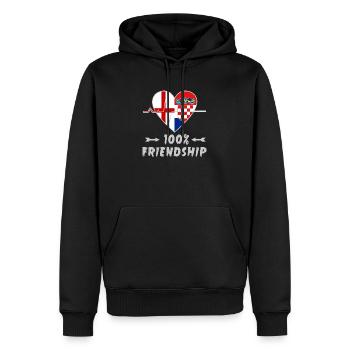 L'Angleterre et la Croatie : amitié à 100 % - Sweat à capuche Premium bio Homme - noir - Devant - Nico (187cm)