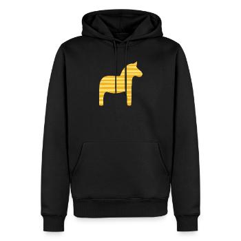 Dalapferd Streifen Schweden skandinavisch Xmas - Männer Premium Bio Hoodie - Schwarz - Vorne - Nico (187cm)