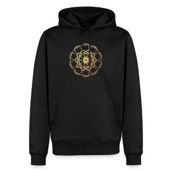 Gold Sonne Yoga Mandala Indien om Namaste Zentrum - Männer Premium Bio Hoodie - Schwarz - Vorne - Nico (187cm)