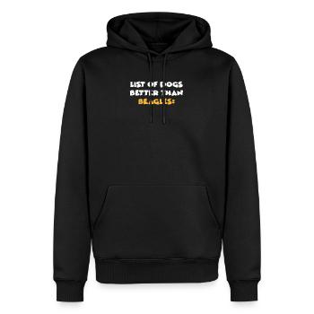 Beagle - Männer Premium Bio Hoodie - Schwarz - Vorne - Nico (187cm)
