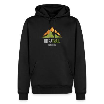 Ultra Trail Running - Sweat à capuche Premium bio Homme - noir - Devant - Nico (187cm)