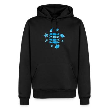 Unterwasserwelt Meeresfisch Muster - Männer Premium Bio Hoodie - Schwarz - Vorne - Nico (187cm)