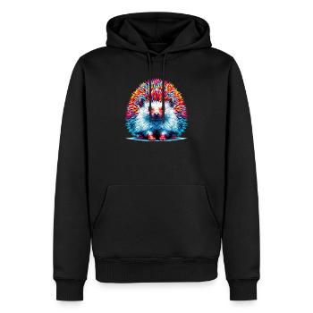 Hedgehog - Men’s Premium Organic Hoodie - black - Front - Nico (187cm)