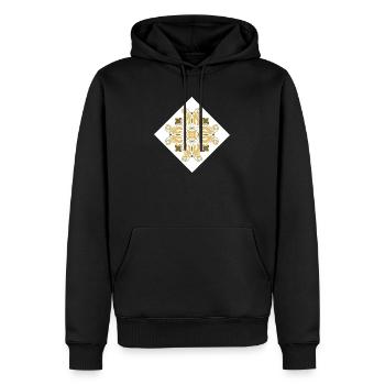 orientalisches Muster Marokko Brauntöne - Männer Premium Bio Hoodie - Schwarz - Vorne - Nico (187cm)