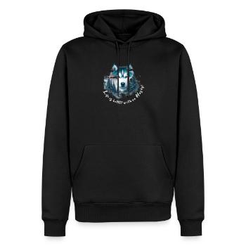Schlittenhund - Männer Premium Bio Hoodie - Schwarz - Vorne - Nico (187cm)