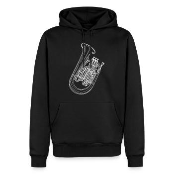 Tuba - Sweat à capuche Premium bio Homme - noir - Devant - Nico (187cm)