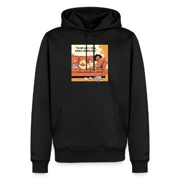 I´m not lazy i am in energy saving mode - Männer Premium Bio Hoodie - Schwarz - Vorne - Nico (187cm)