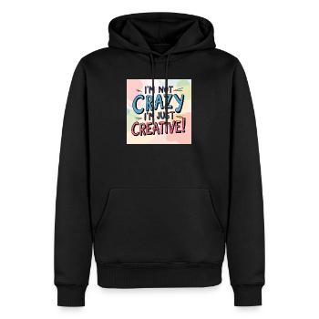 Ich bin nicht verrückt ich bin nur kreativ - Männer Premium Bio Hoodie - Schwarz - Vorne - Nico (187cm)