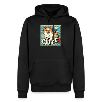 Funny Pomeranian Dog - Do You Think I Am Cute? - Männer Premium Bio Hoodie - Schwarz - Vorne - Nico (187cm)