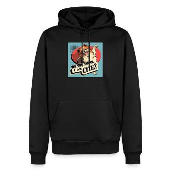 Drôle de chien de Poméranie - Pensez-vous que je suis mignon ? - Sweat à capuche Premium bio Homme - noir - Devant - Nico (187cm)