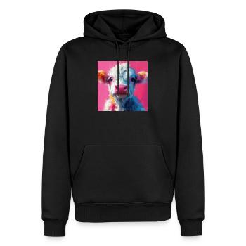 Pink Cow - Männer Premium Bio Hoodie - Schwarz - Vorne - Nico (187cm)
