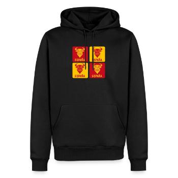 Spanien Stier Nationalfarben Design - Männer Premium Bio Hoodie - Schwarz - Vorne - Nico (187cm)