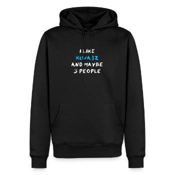 Kuvasz - Sweat à capuche Premium bio Homme - noir - Devant - Nico (187cm)