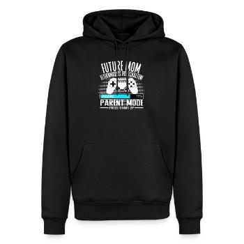 Mama lädt… Bitte warten! - Männer Premium Bio Hoodie - Schwarz - Vorne - Nico (187cm)