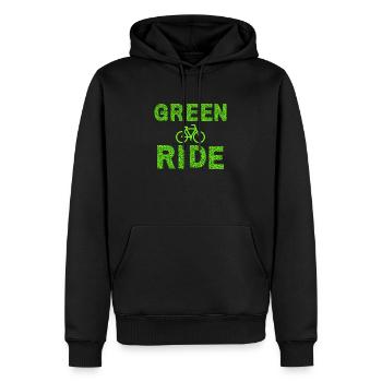 GREEN RIDE - Men’s Premium Organic Hoodie - black - Front - Nico (187cm)