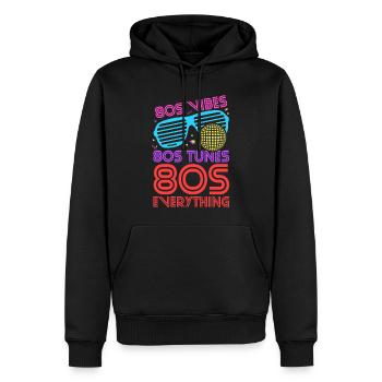 80s Vibes Tunes Everything - Men’s Premium Organic Hoodie - black - Front - Nico (187cm)