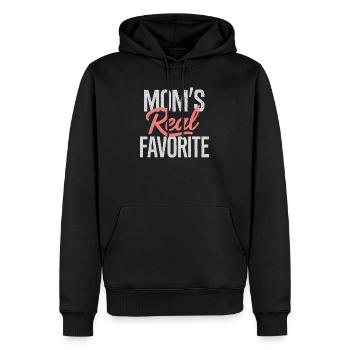 Mamas wahrer Favorit - Männer Premium Bio Hoodie - Schwarz - Vorne - Nico (187cm)