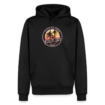 Bluefields Jamaïque – Palm Beach Paradise - Sweat à capuche Premium bio Homme - noir - Devant - Nico (187cm)