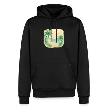 Magie de la plage tropicale - Sweat à capuche Premium bio Homme - noir - Devant - Nico (187cm)