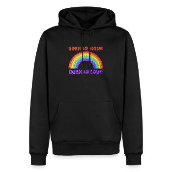 Regenbogen, geboren zu lieben, Stolz, LGBTQ+ - Männer Premium Bio Hoodie - Schwarz - Vorne - Nico (187cm)