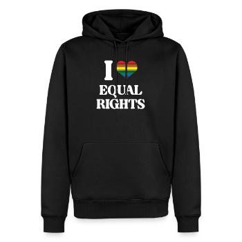 LGBTQ Pride Month - Ich liebe Gleichberechtigung - Männer Premium Bio Hoodie - Schwarz - Vorne - Nico (187cm)