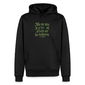 Amour de la nature - T-shirt écologique - Sweat à capuche Premium bio Homme - noir - Devant - Nico (187cm)