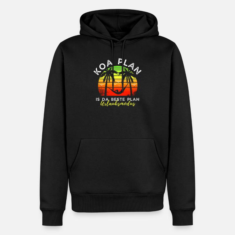 koa Plan is da beste Plan - Urlaubsmodus - Männer Premium Bio Hoodie - Schwarz