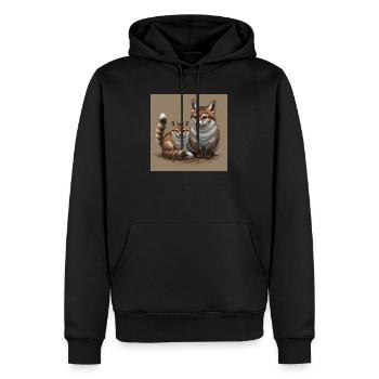 Playful Fox Mother and Child - Men’s Premium Organic Hoodie - black - Front - Nico (187cm)