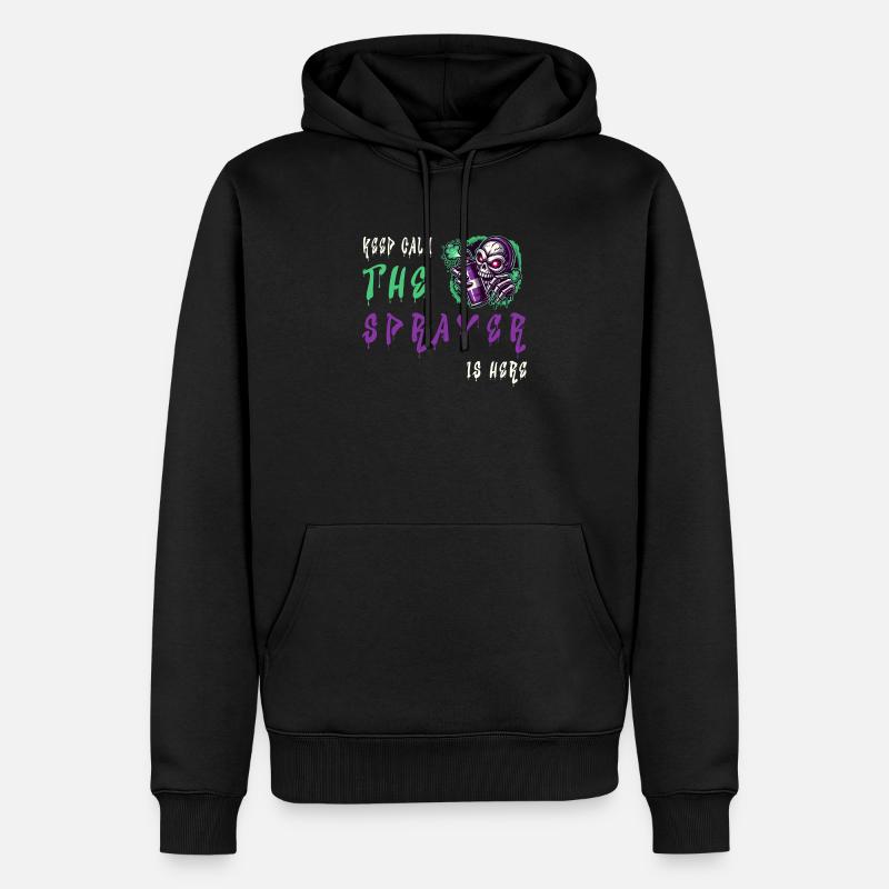 Keep Calm – The Sprayer - Männer Premium Bio Hoodie - Schwarz