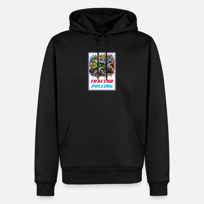 Tractor Pulling Power - Männer Premium Bio Hoodie - Schwarz