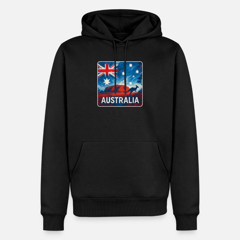 Conception de l’Outback australien - Sweat à capuche Premium bio Homme - noir
