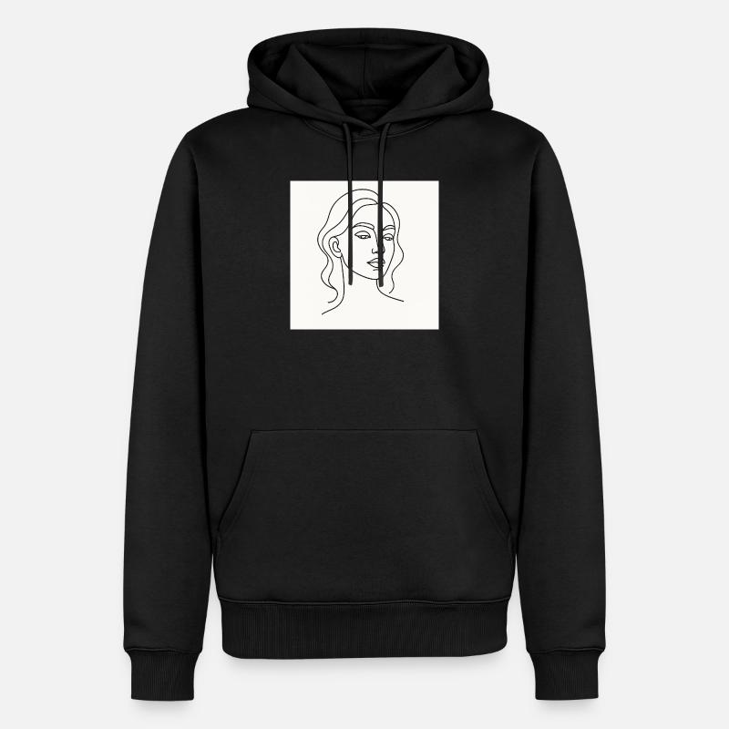 La dame dessinée - Sweat à capuche Premium bio Homme - noir