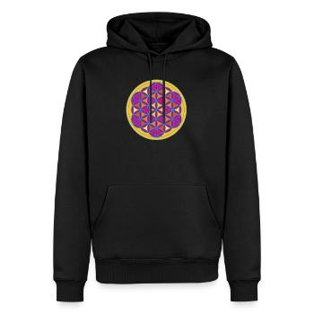Yoga Flower of Life Meditation spirituell om Kreis - Männer Premium Bio Hoodie - Schwarz - Vorne - Nico (187cm)