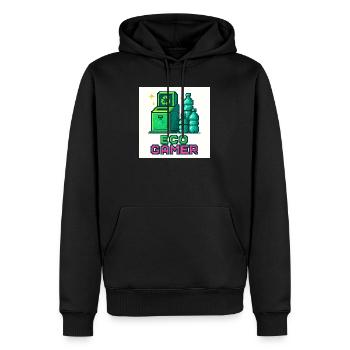 Pixel Eco Gamer Design - Männer Premium Bio Hoodie - Schwarz - Vorne - Nico (187cm)